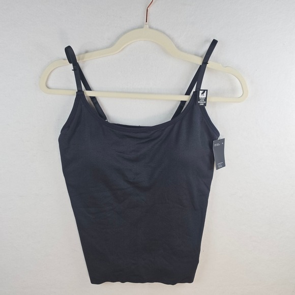 Steve Madden Tops - Steve Madden Double Layer Seamless Cami Black Adjustable Straps XL
